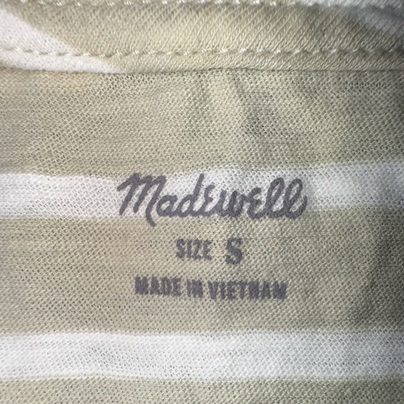 Madewell Whisper 100% Cotton Tank Top Striped Casual V-Neck Pocket. Size S NWOT - Picture 10 of 13